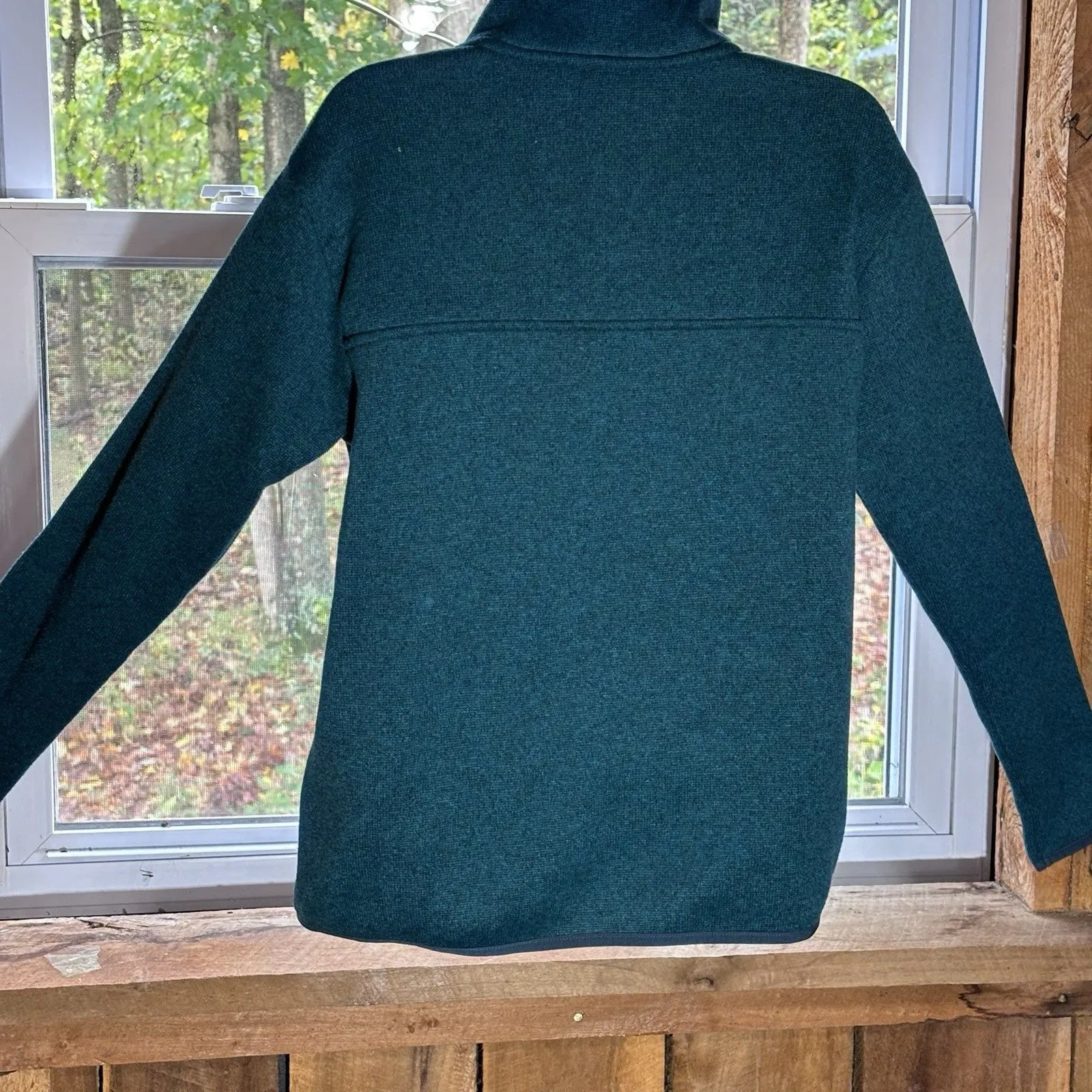 EDDIE BAUER Womens Cozy FLeece Mock Neck Pullover Teal Sweater Size M Casual - Image 5