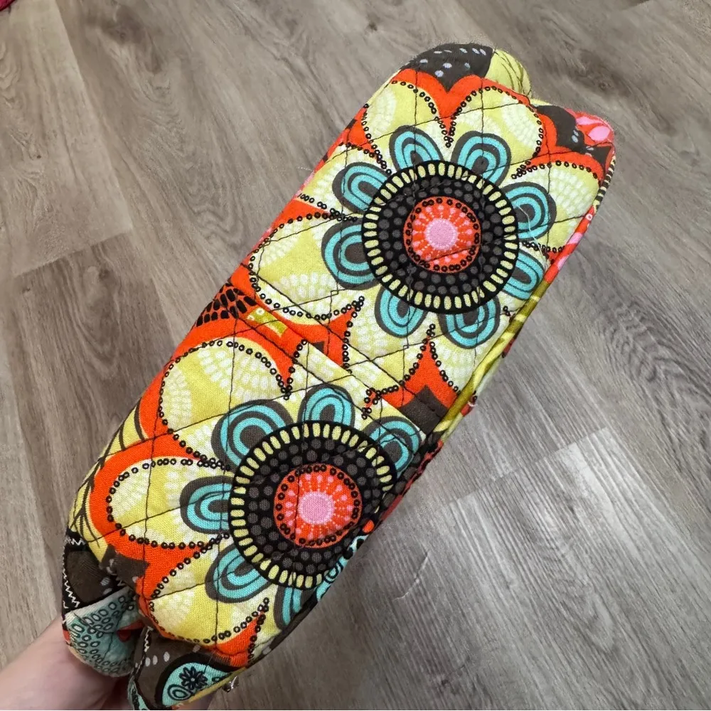 Vera Bradley Frannie Purse Bag Flower Shower Quilted Pink Green Blue - Image 3