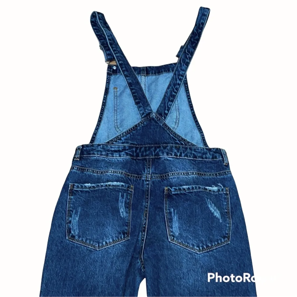 Denim & Co distressed denim overalls - Image 4