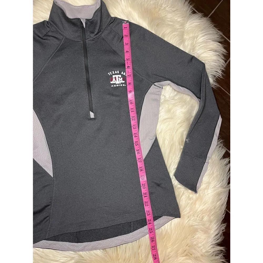 Under Armour semi fitted cold gear Texas A&M grey 3/4 zip pullover sz Medium - Image 3