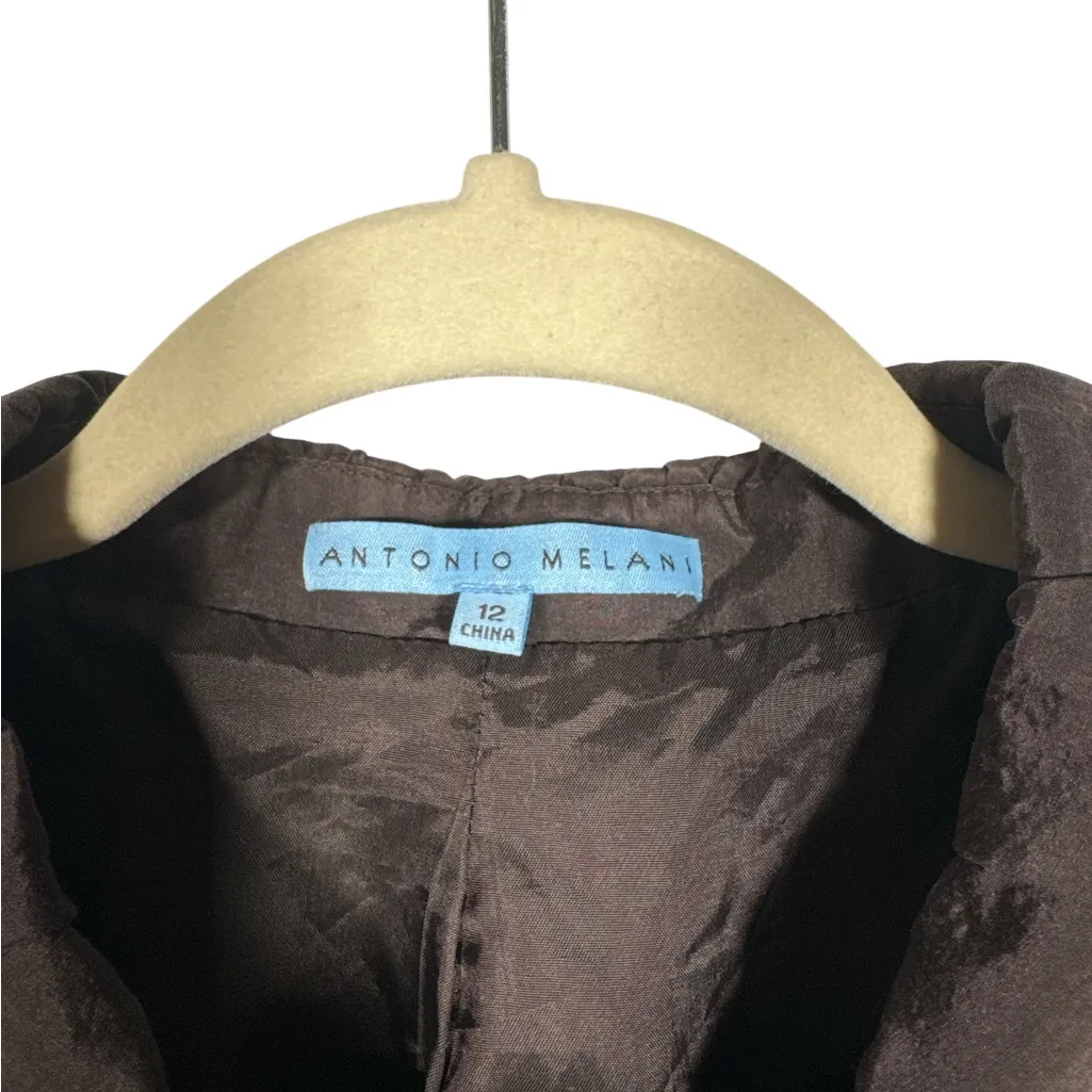 ANTONIO MELANI Black Puff Sleeve Shirt Dress‎ - Image 3