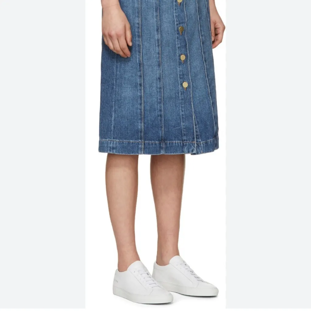 frame denim  Le Panel Denim Midi Skirt in Skylark Size 30 - Image 2