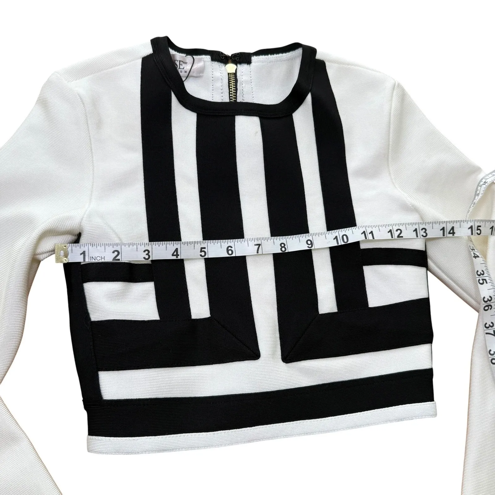 House‎ of CB London Two Piece Set Black White Bandage Bodycon Dress Small NWT - Image 6