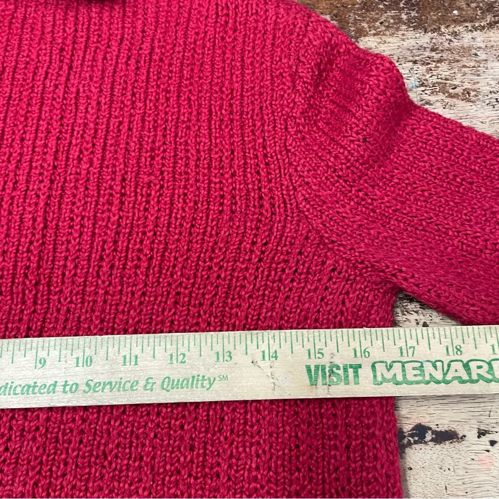 Vintage Eileen Fisher Turtleneck Sweater Red‎ Organic Cotton Women’s Size XS - Image 8