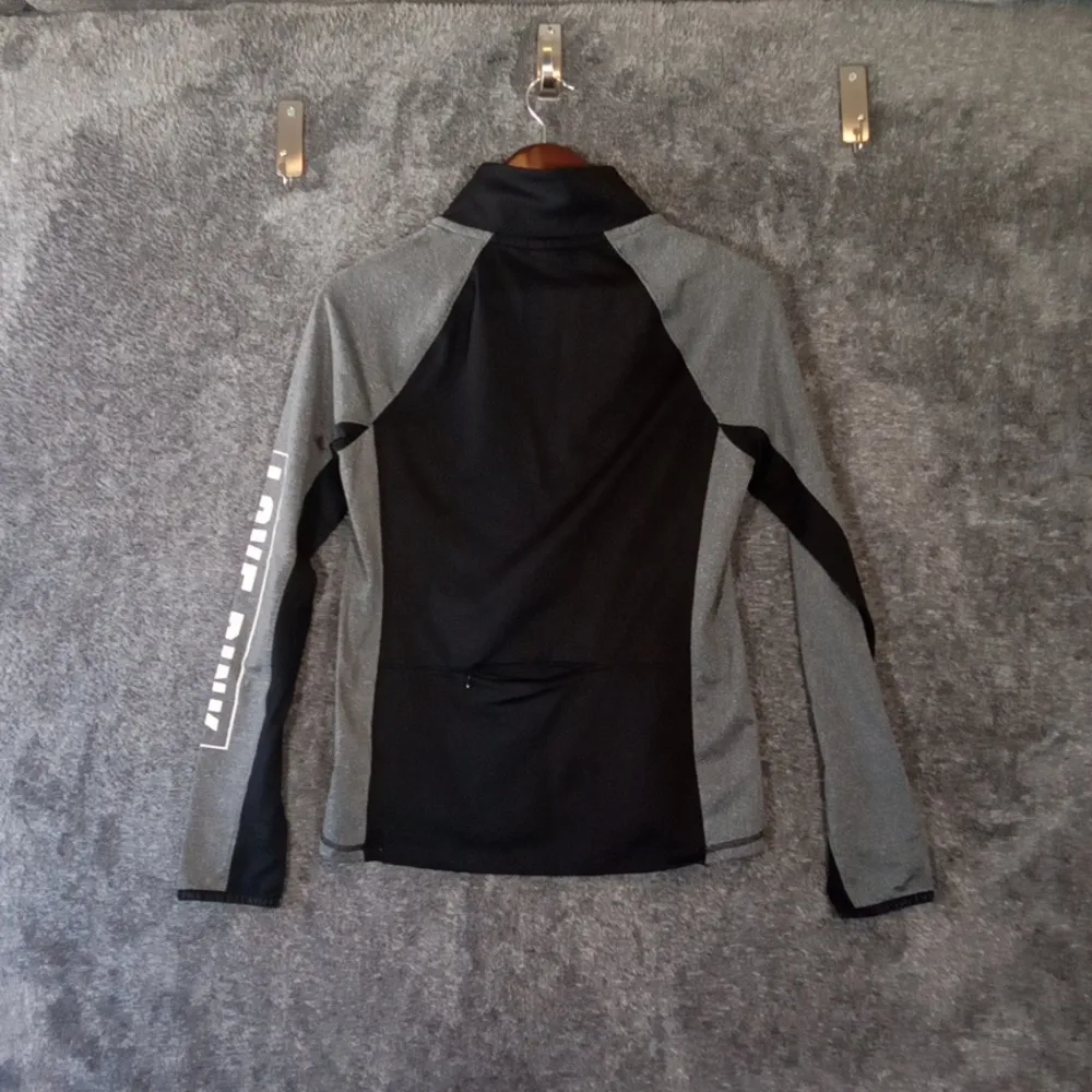 PINK Victoria's Secret Black Zip-Up Hoodie Long Sleeve Gym Workout Size Small - Image 3