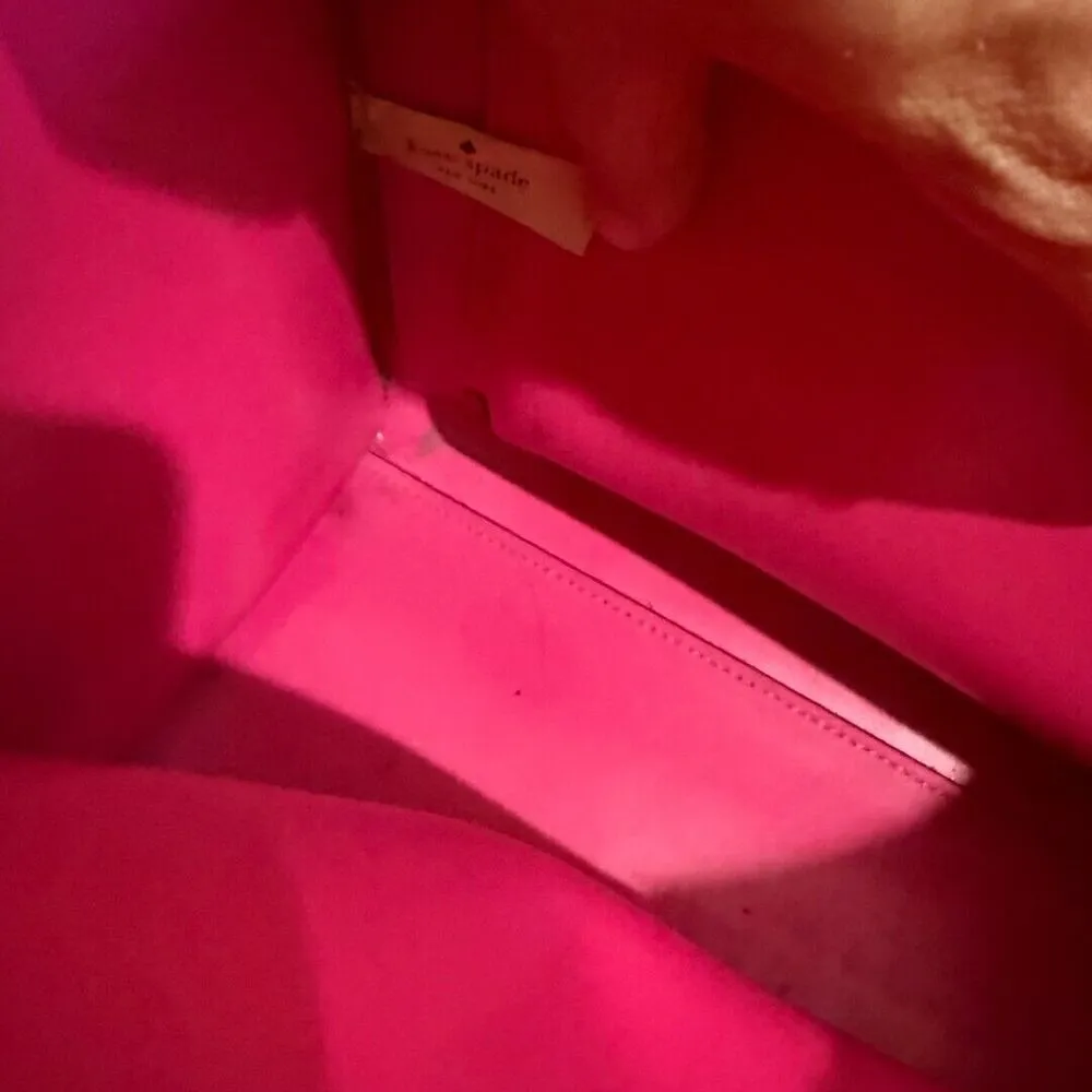 Kate Spade Arbour Hill Kyra Black Sweetheart Pink Leather Crossbody Handbag with - Image 5