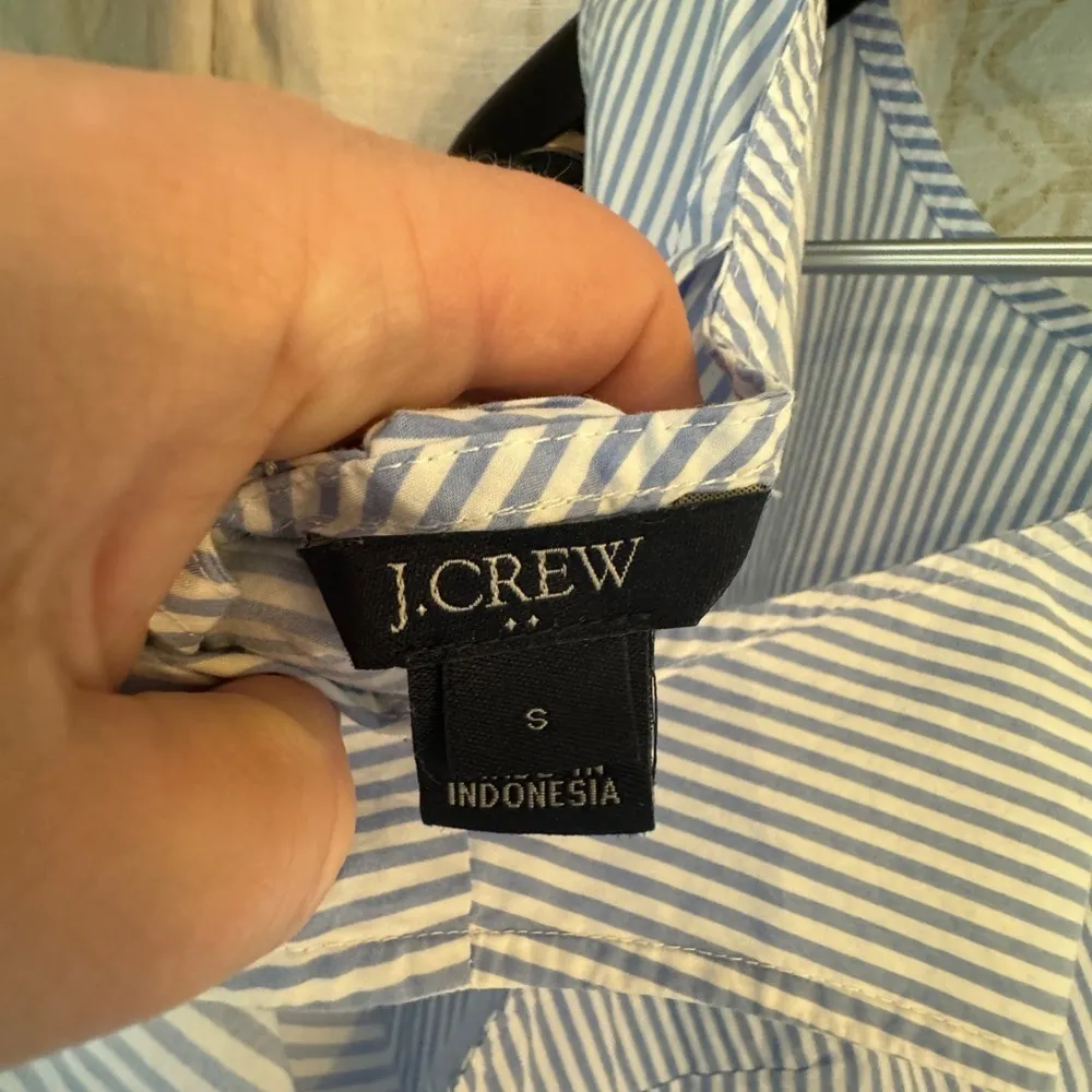 J. Crew Blue & White Striped Bow Tie Back Peplum S - Image 7