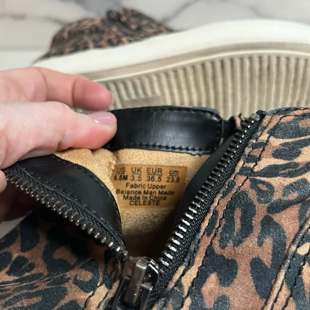 Naturalizer | Women's Black Brown Leopard Print Celeste Sneaker Sz 6.5 - Image 8