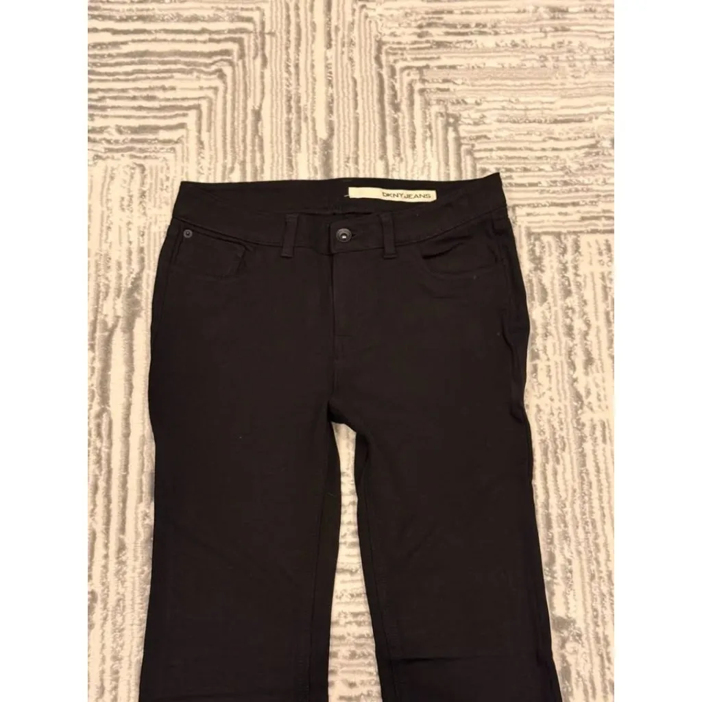 NEW DKNY Jeans women's size 4 black Flare leg slack like denim look pants $90 - Image 3