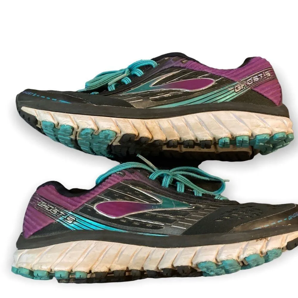 BROOKS Ghost 5 Running Sneakers Women's Size 7.5 B Purple Teal Black - Image 4