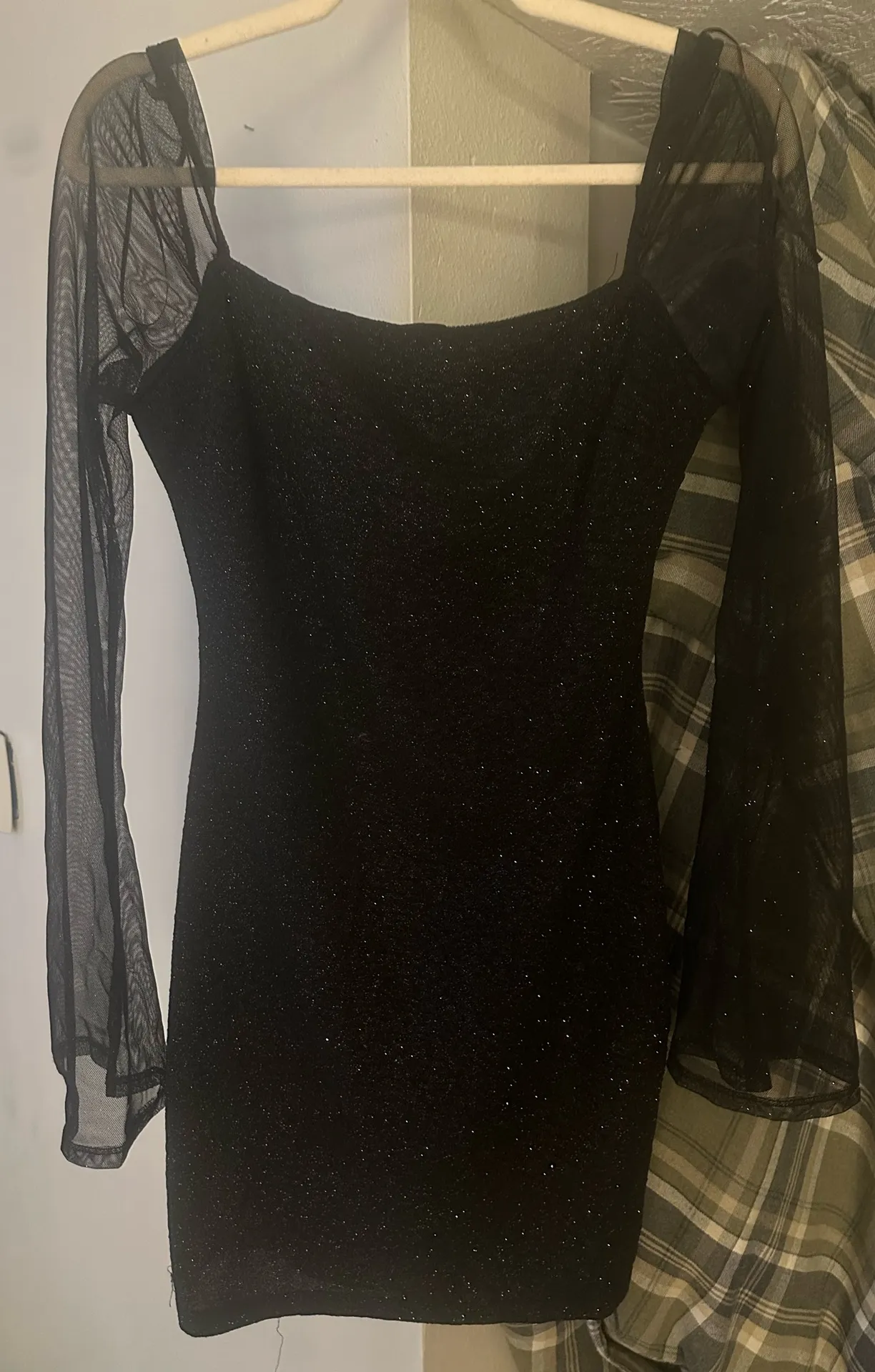 Shining Gem Glitter Long Sleeve Mini Dress - Image 2