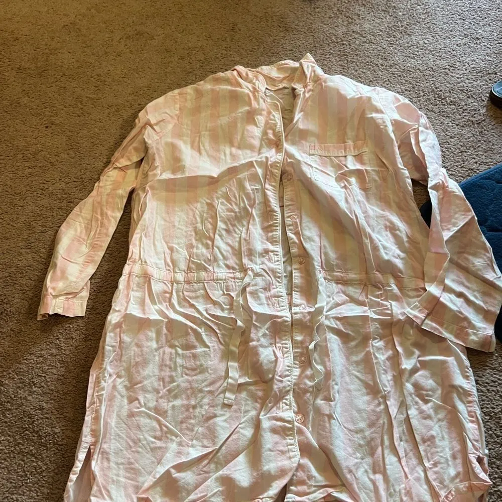 Victoria secret pink & white stripe dress L - Image 4