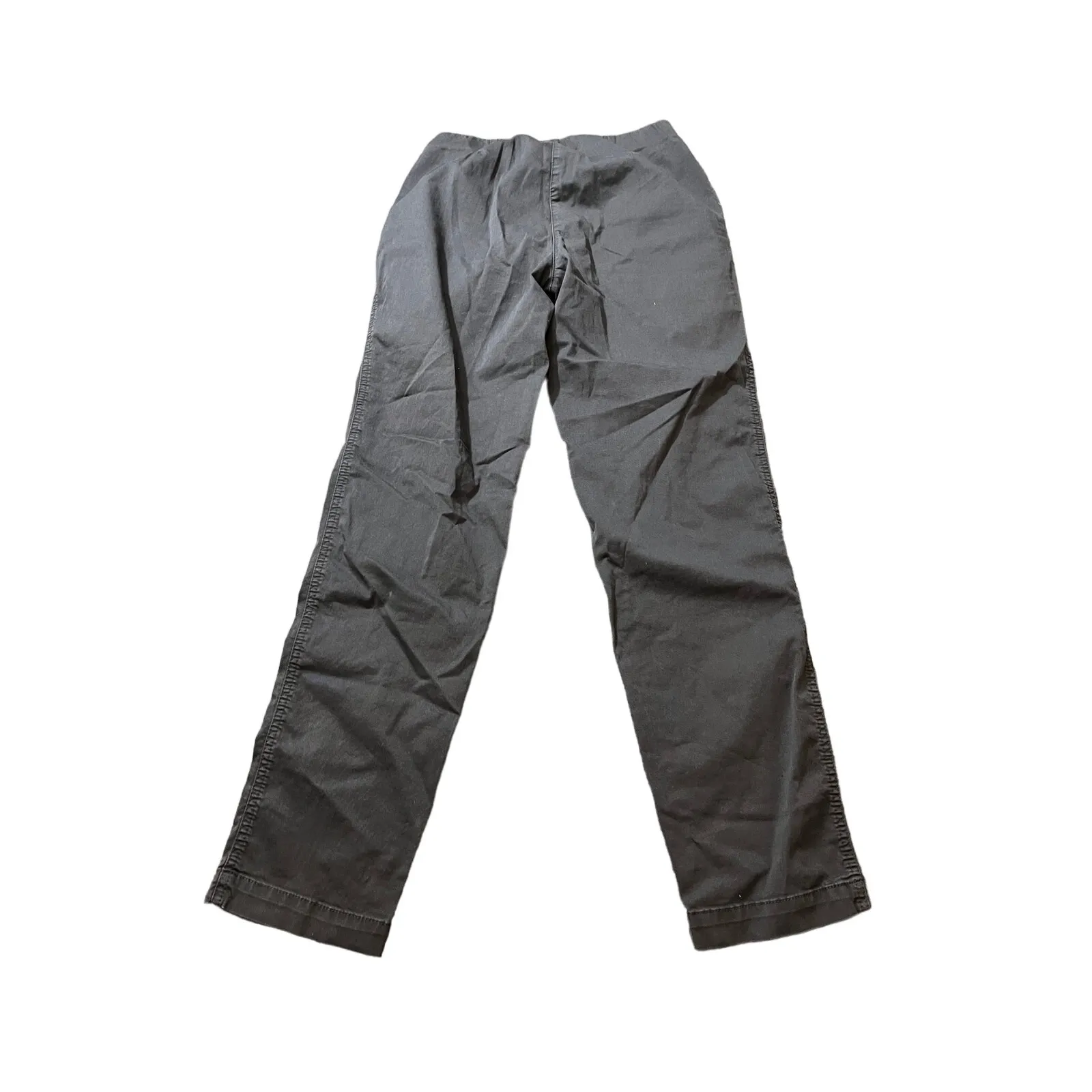 Oska Straight Leg Pull On Dress‎ Pants Sz 1 US 6/8 Black Minimalist Lagenlook Gray - Image 7