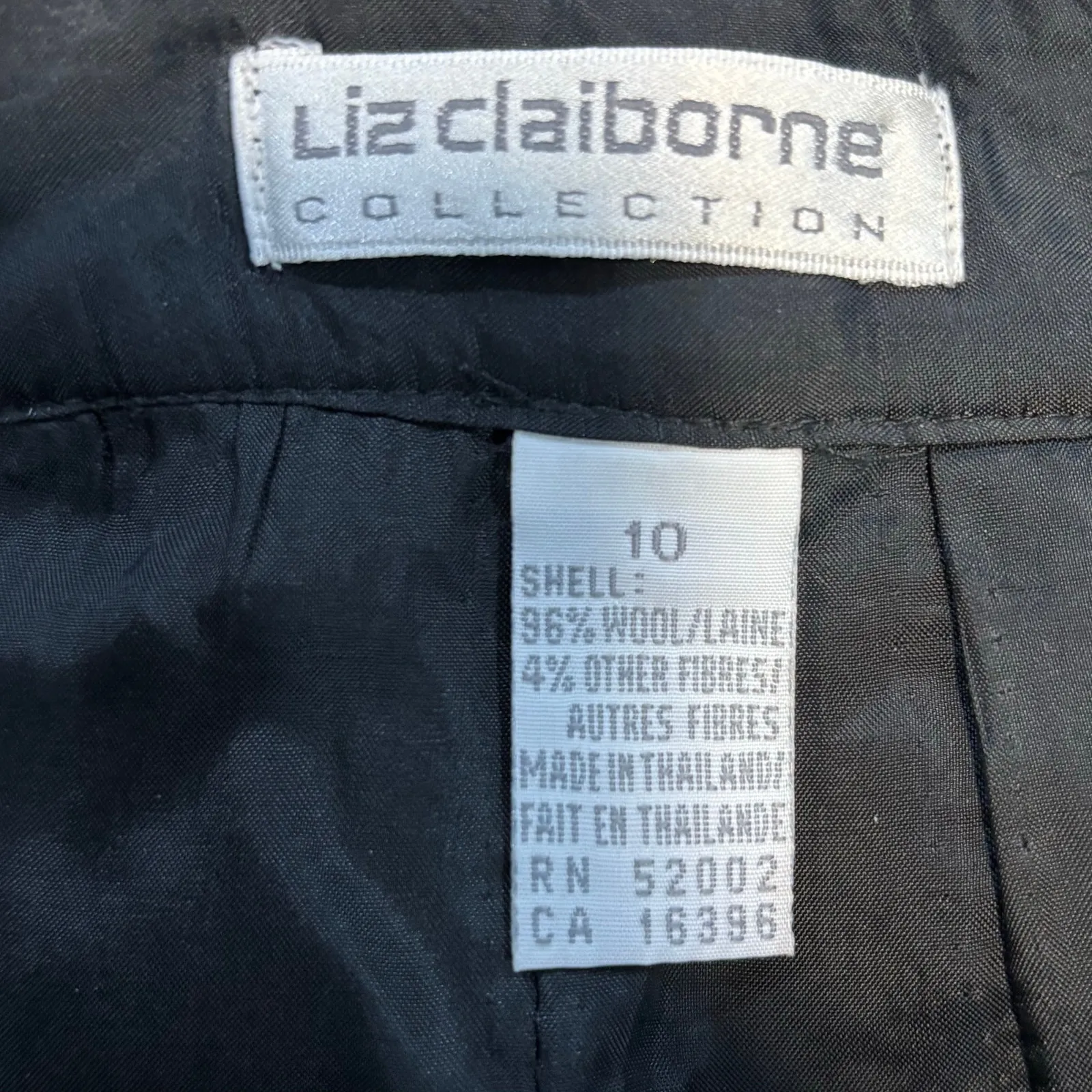 VTG Liz Claiborne Black Speckled Tweed Pencil Skirt Wool Blend Midi, Size 10 - Image 8