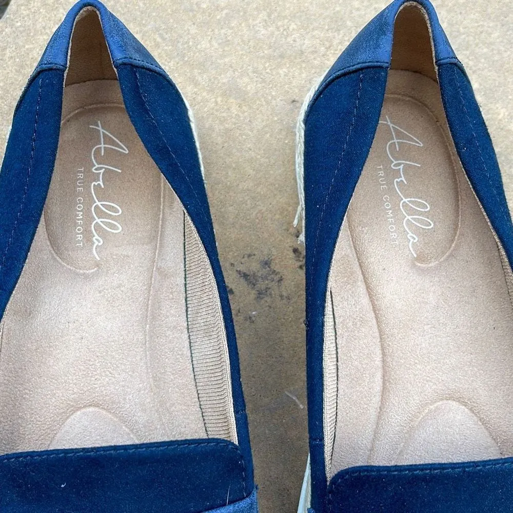 Abella Womens Espadrille Loafer Shoes Nautical LEXI Slip On Comfort Blue 8.5 - Image 3