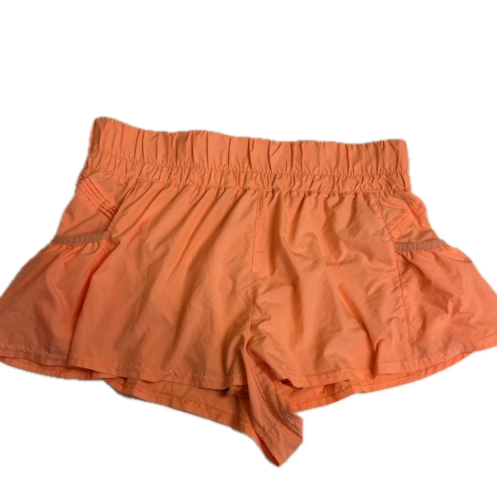 Free People Shorts Womens Medium Orange Get Your Flirt On Running Lined Athletic - Image 3