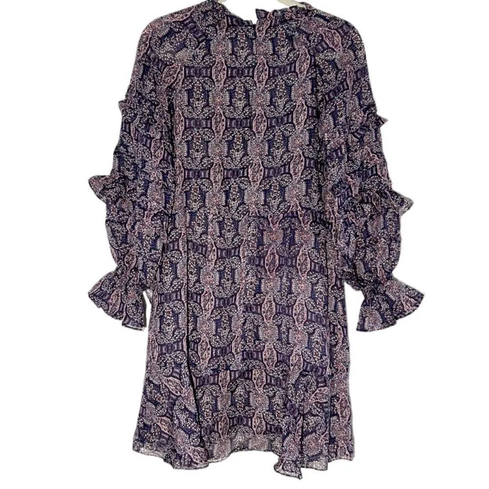 Haute Hippie Silk Lavender Blue Ruffle Mini Dress Size 8 NEW WITH TAGS 498.00 - Image 3