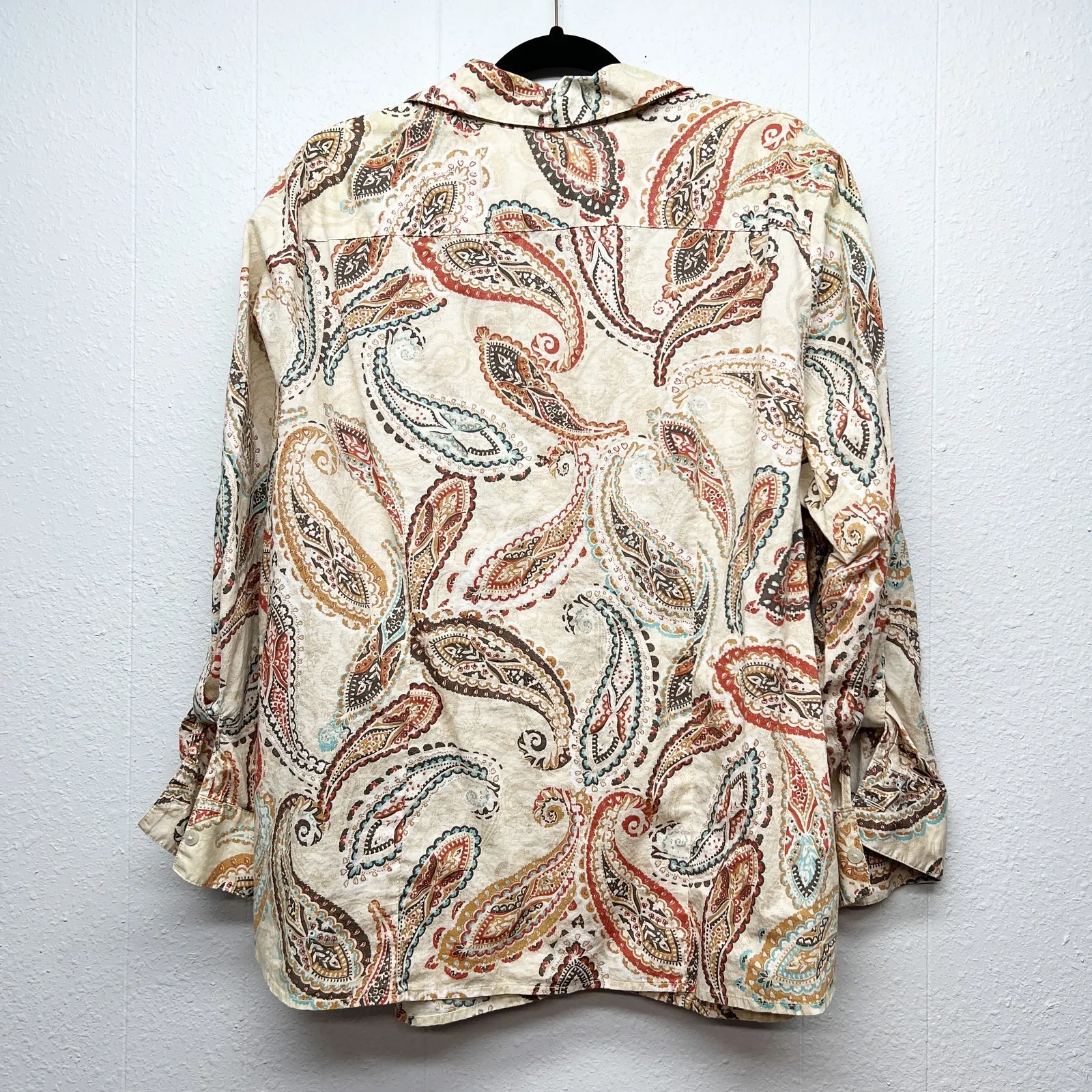 Croft & Barrow Paisley Print Shirt Womens 2X Breathable 100% Cotton Lightweight - Image 10