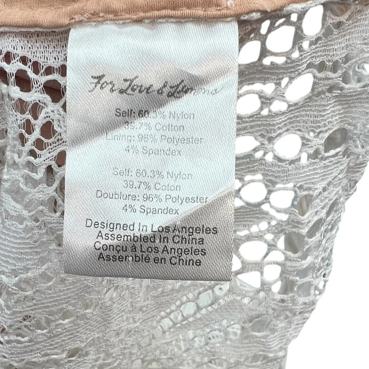 For Love and Lemons Bright Lights Lace Crop Top White Cream Size Large - Image 12