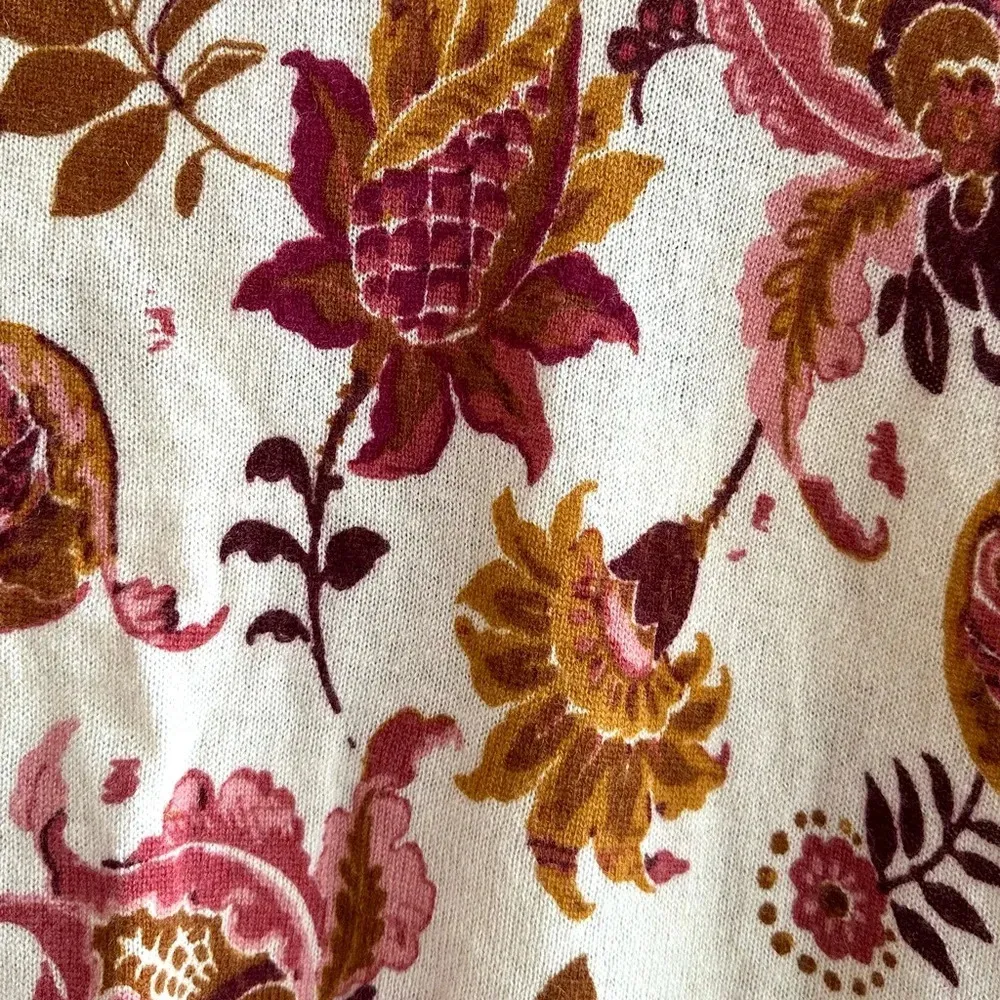 Spartina 449 Fall Floral Crewneck Sweater, Size Medium - Image 7