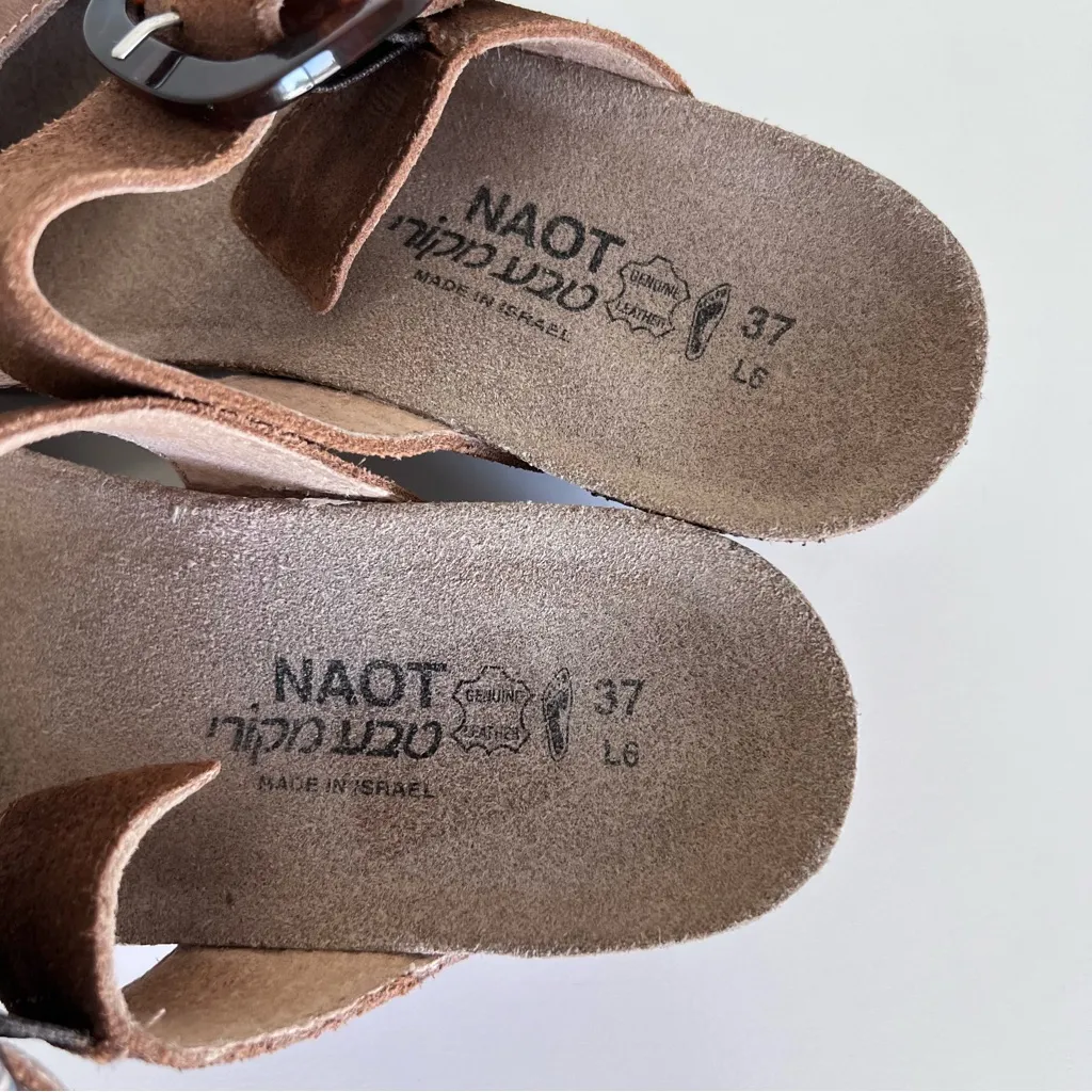 Naot Women’s Kingdom Wedge Slide Sandals EU 37 Oily Bark Nubuck/Brown Suede Brown Size 6 - Image 3