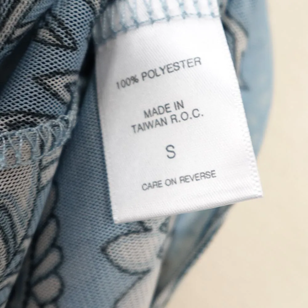 Vtg Y2K New York & Company Blue Paisley Sheer Cardigan Button Front Blouse - Image 5