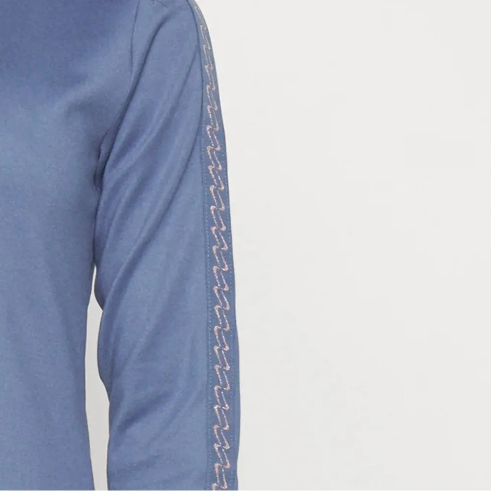 Nike Blue Fitted Long Sleeve Polo Sweatshirt - Image 10