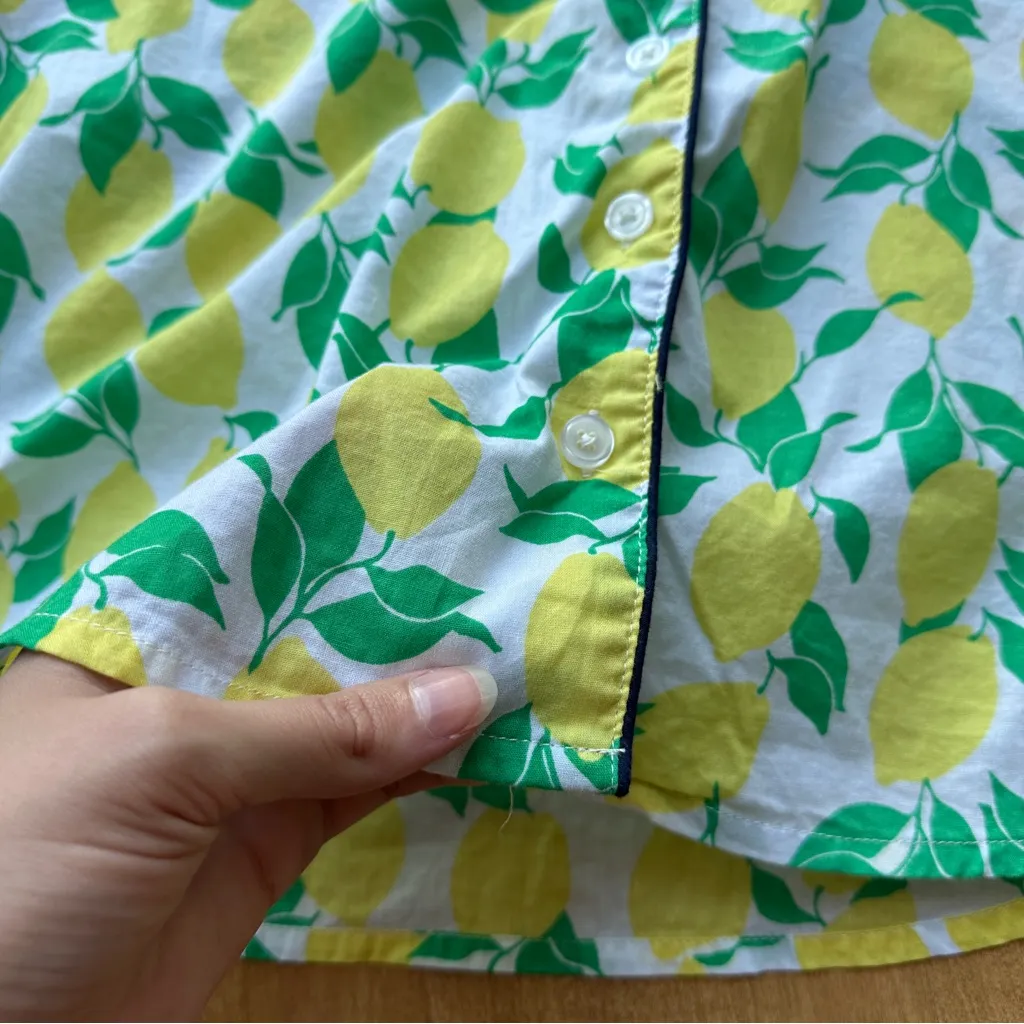 Liz Claiborne Sleepwear Lemon Print Pajama Set, Shirt and Short Set, Size Medium - Image 9