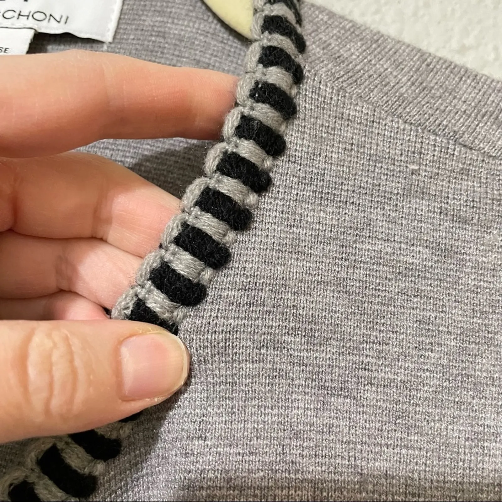 Magaschoni Grey Open Front Long Line Cardigan Sweater Duster Womens M Coatigan - Image 7