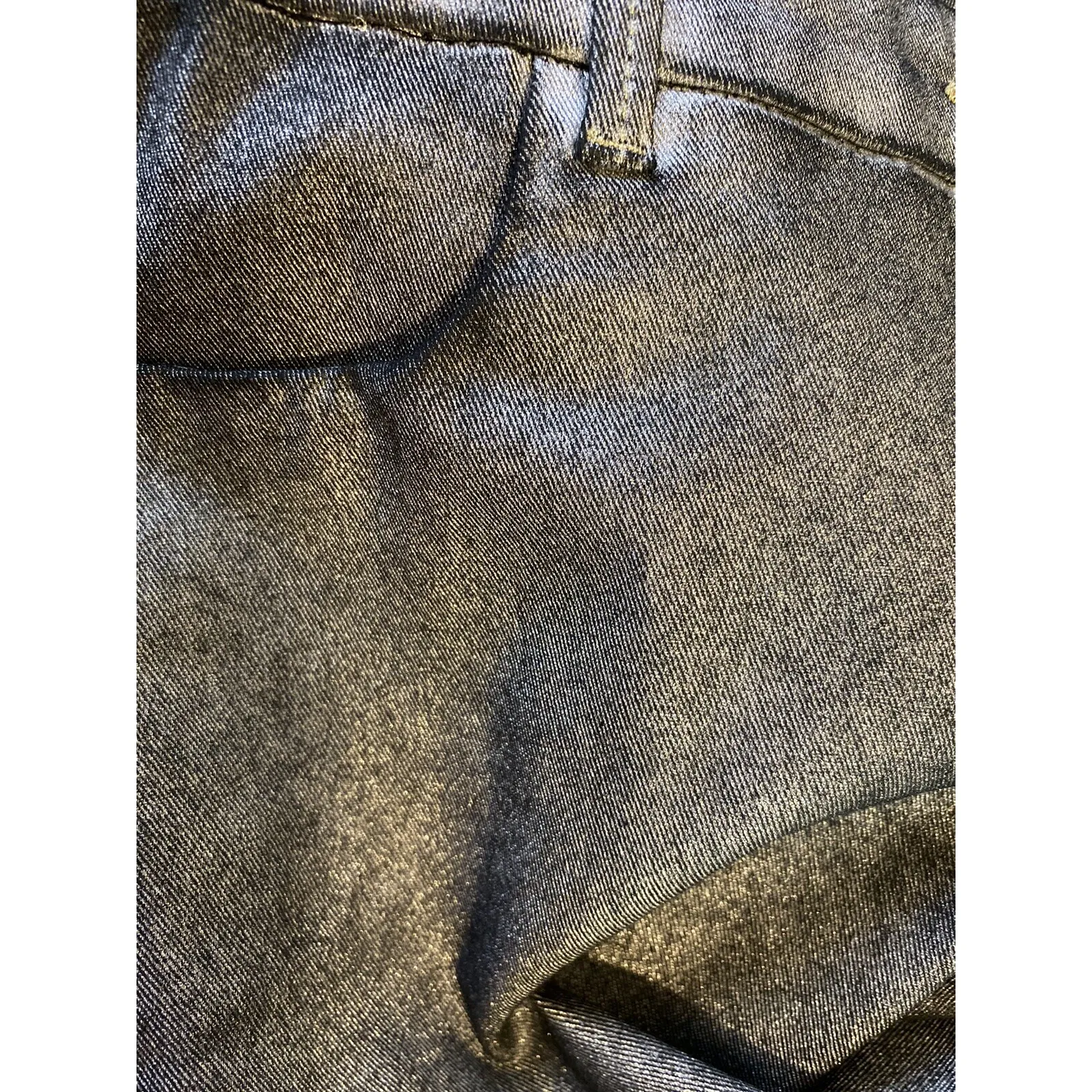 Women's Black and Silver Metallic Crop Jeans Pants by Escada, Sz: 44 US 14 (b6) - Image 5