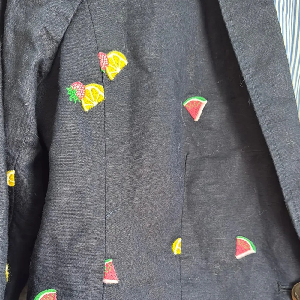 Talbots Black and Yellow Butterfly Blazer - Image 4