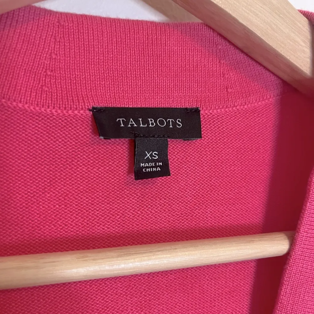 Talbots Pink Long V-Neck Button Down Cardigan - Image 3