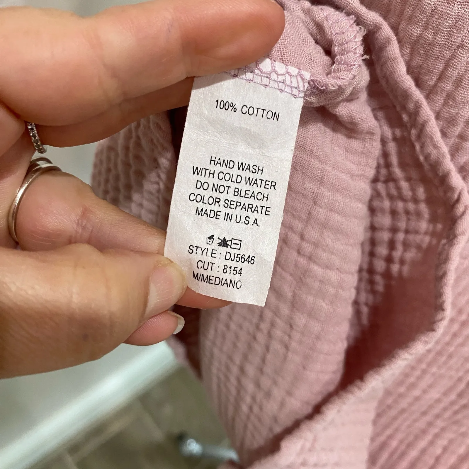 Ces Femme Pink Gauze Mini Dress M Short Sleeve Solid Flowy Boho Casual Size M - Image 8