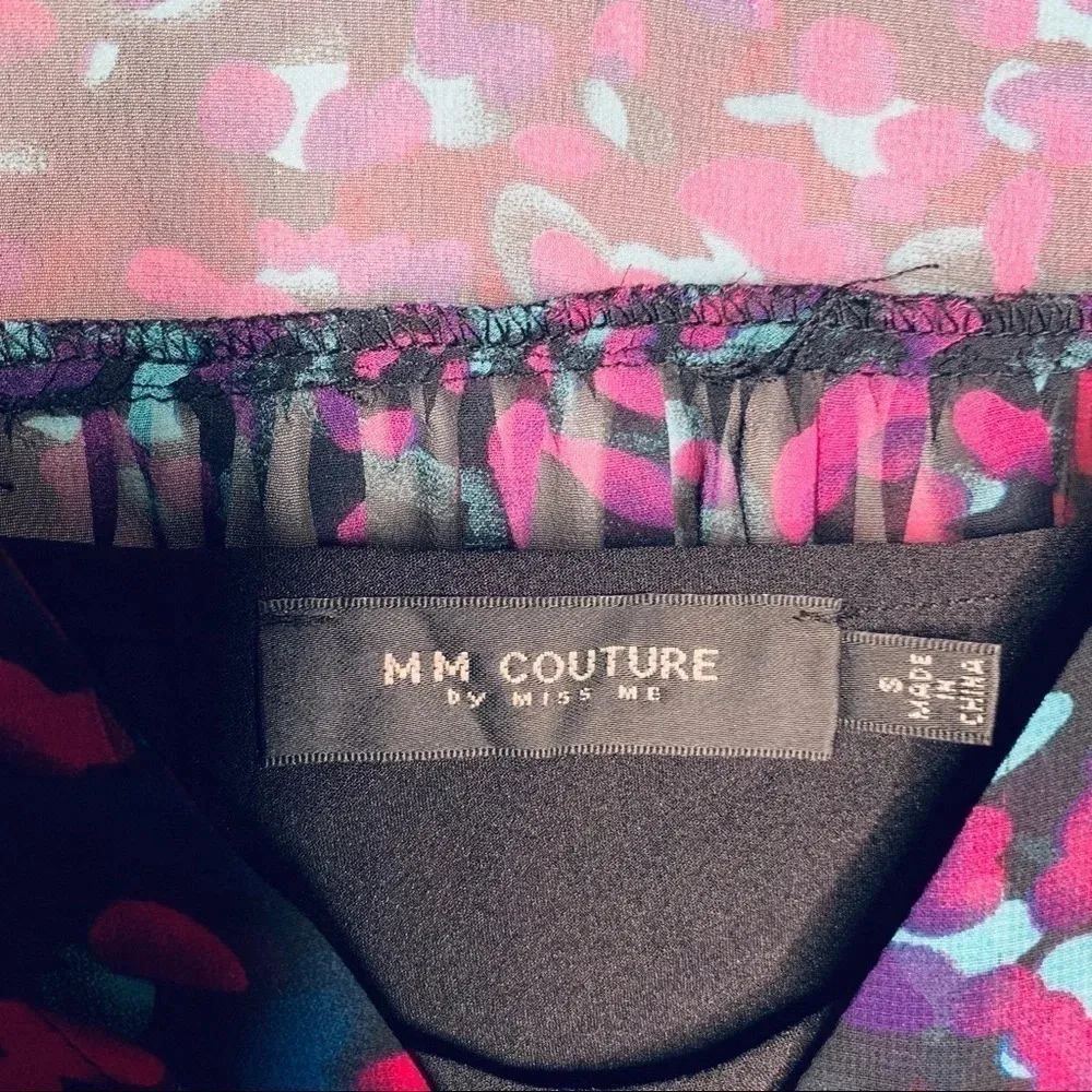 MM Couture by Miss Me Animal Print Tunic Blouse Size Small - Image 8