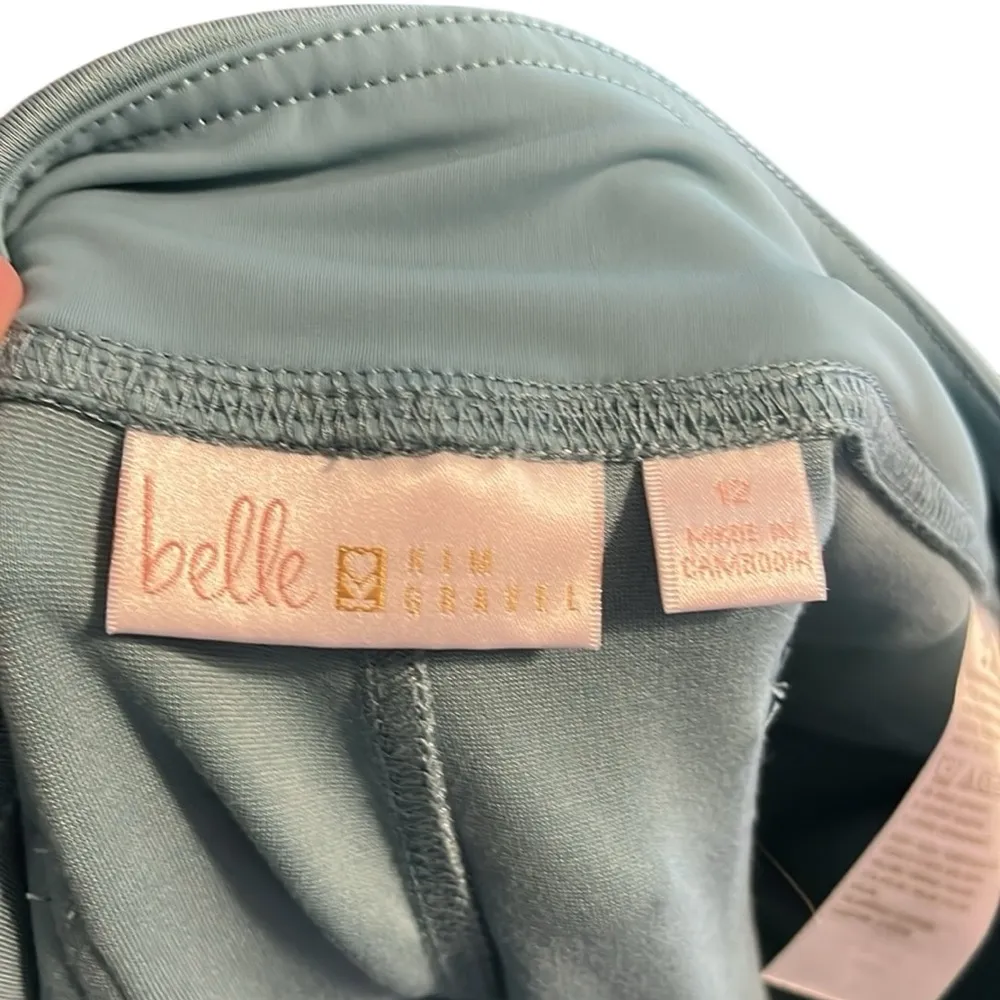 Belle by Kim Gravel Light Teal Cropped Pants with Zipper Accents Blue Size 12 - Image 4