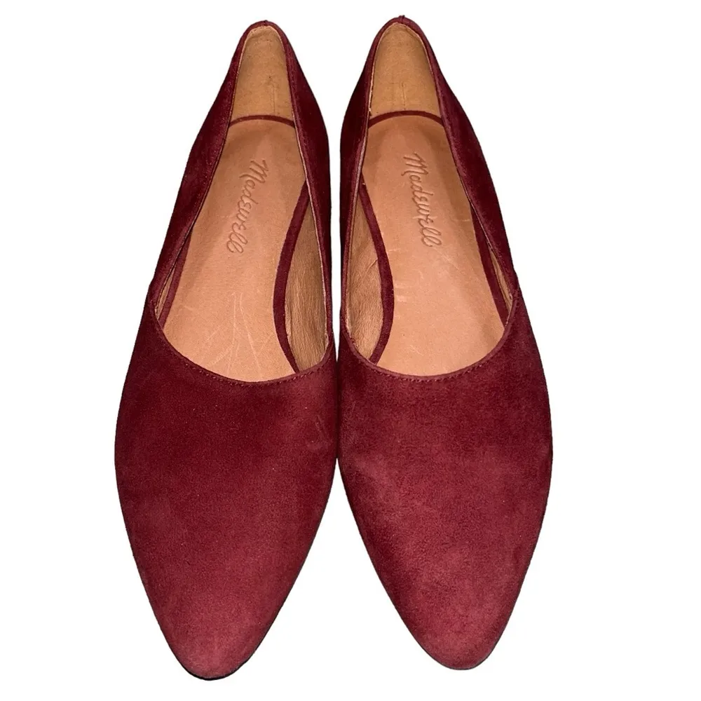 Women’s Madewell The Lizbeth Flat In Maroon Suede size 6.5 - Image 3