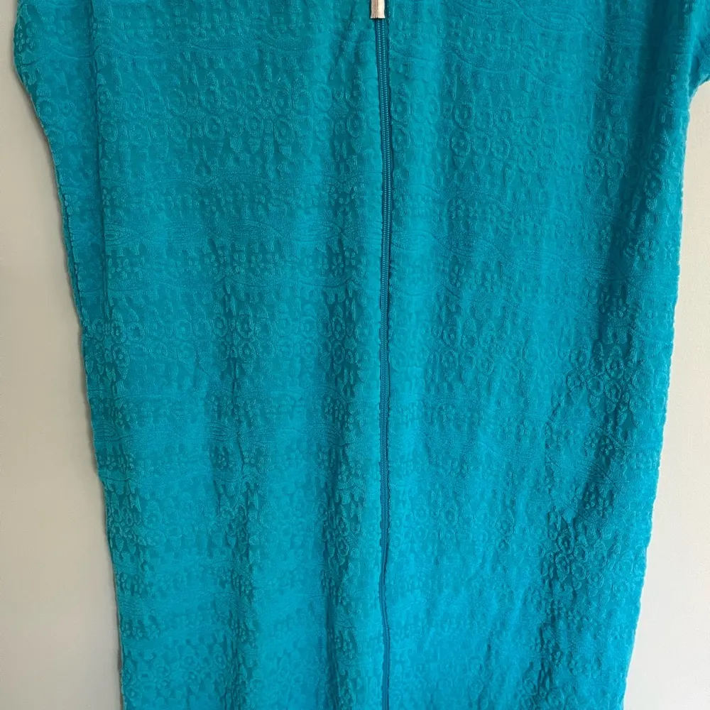 Vintage Women's Teal Stan Herman Chenille Robe Bathing Suit Cover Up Size L Blue Size L - Image 4
