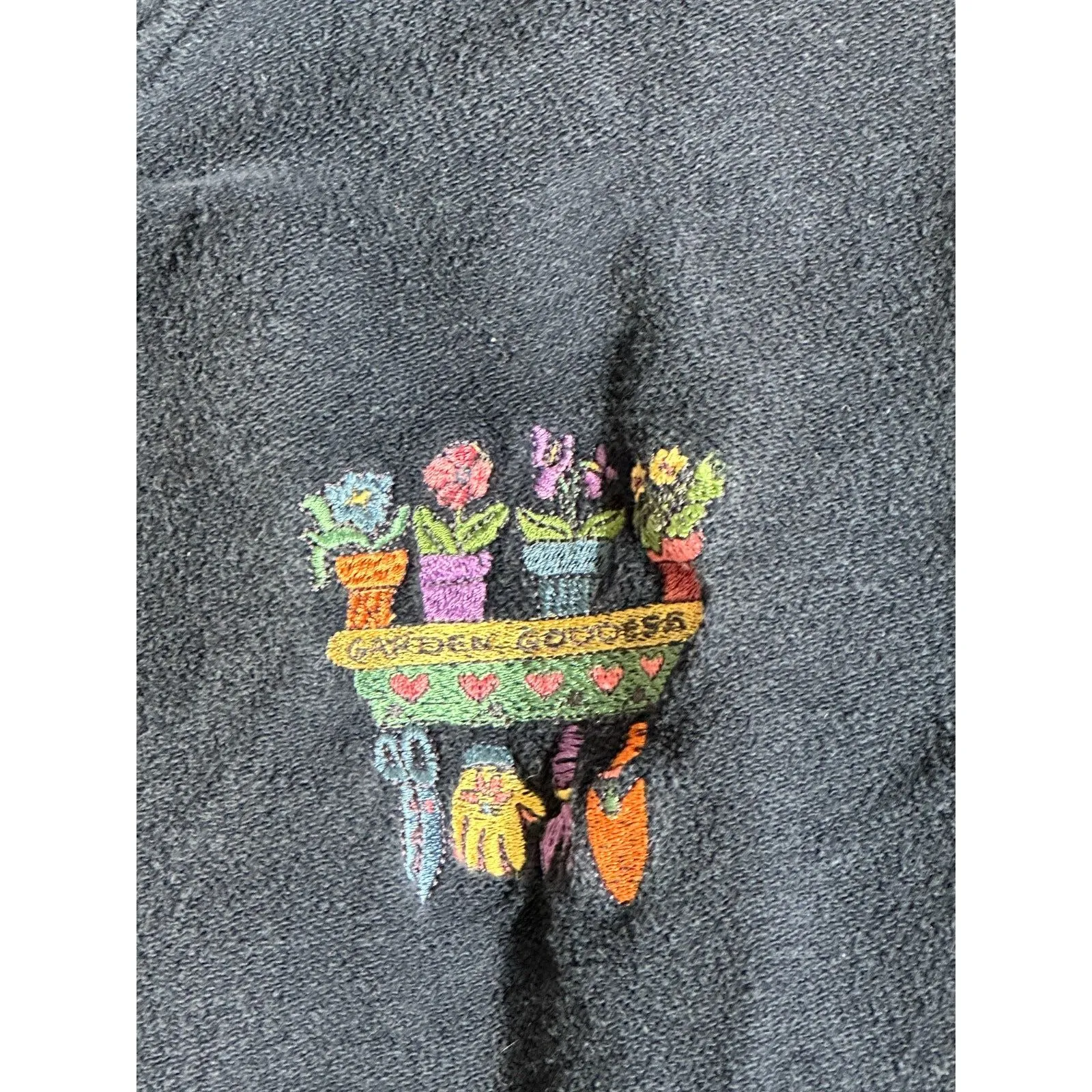 Vintage Grandmacore100% Cotton Blue Button Up Gardening Cardigan Size Large - Image 6