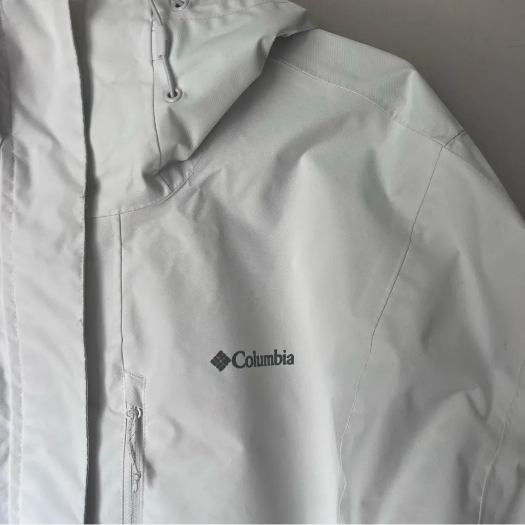 Columbia Women’s Women’s Arcadia II Rain Jacket White Gray Size XL - Image 4