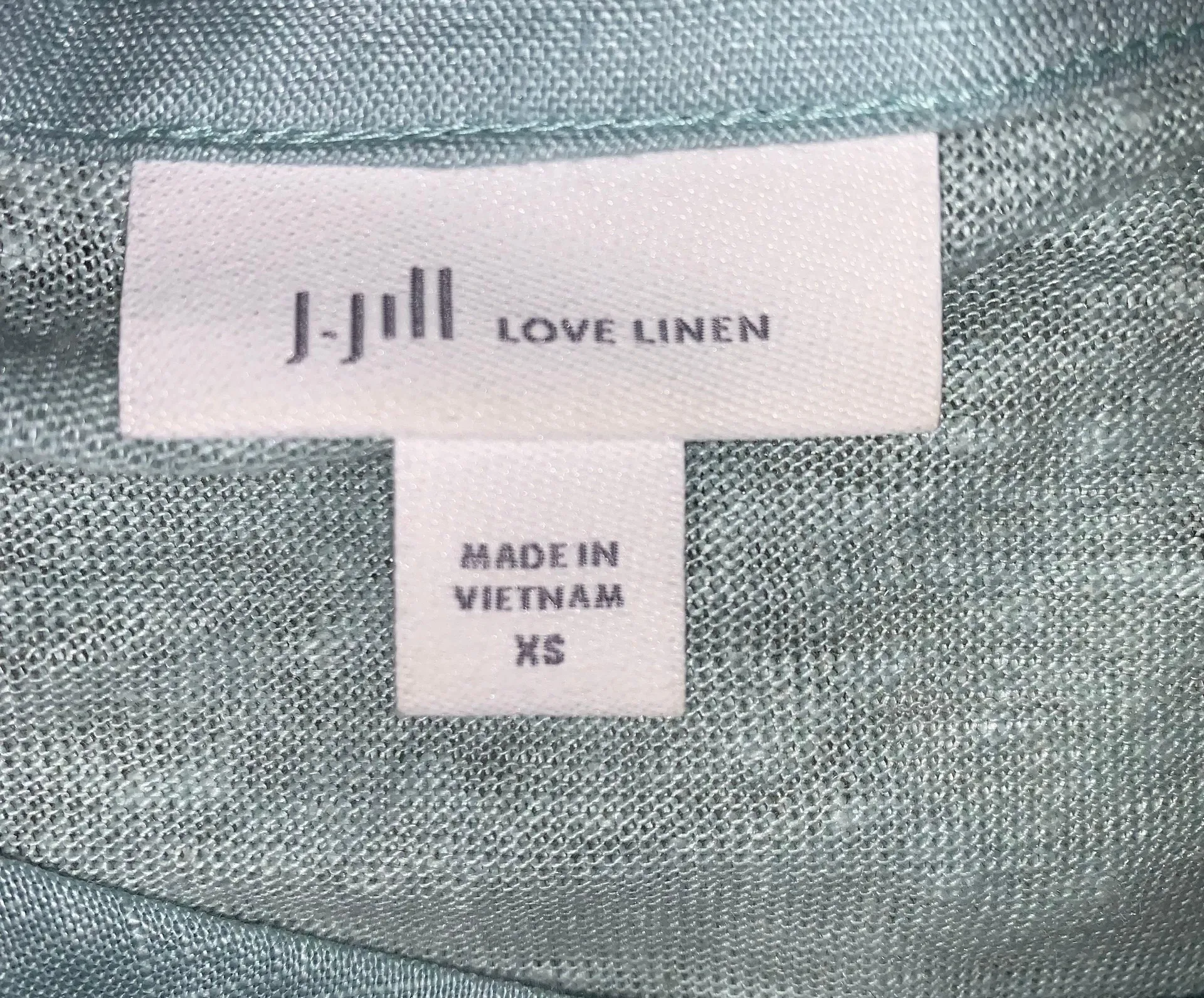 J.Jill  love linen top Womens XS Pale Aqua Round Neck - Image 7