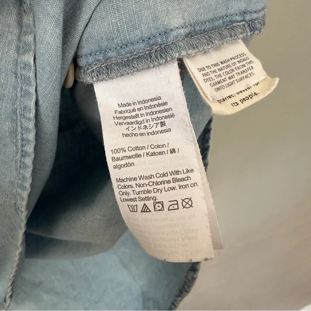 Madewell Indigo Safari Popover Shirt Denim XXS - Image 7