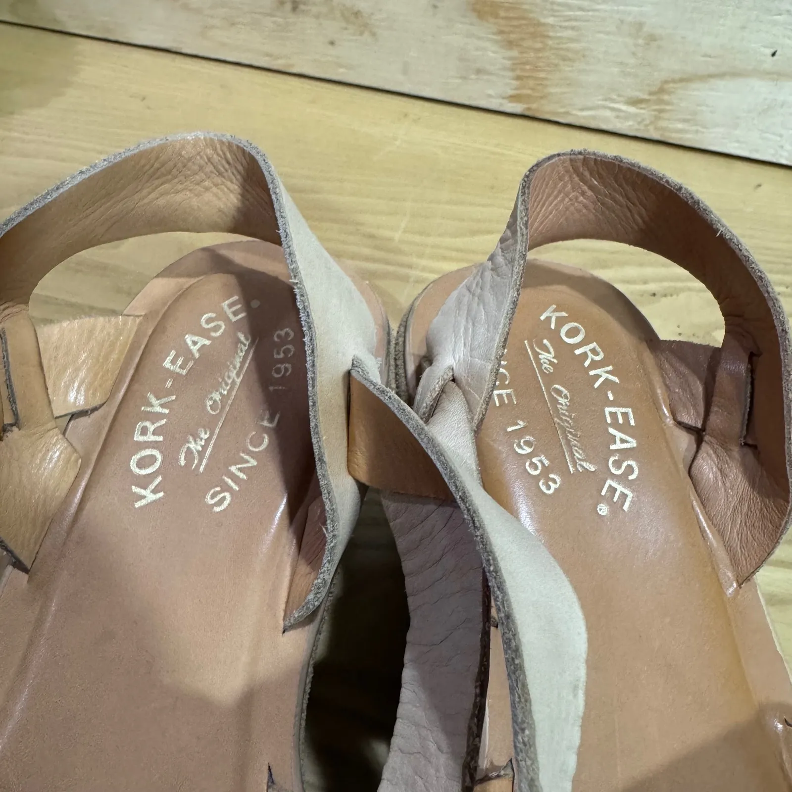 Kork Ease Ava Wedge Platform Tan Leather Sandals Size 6 - Image 5