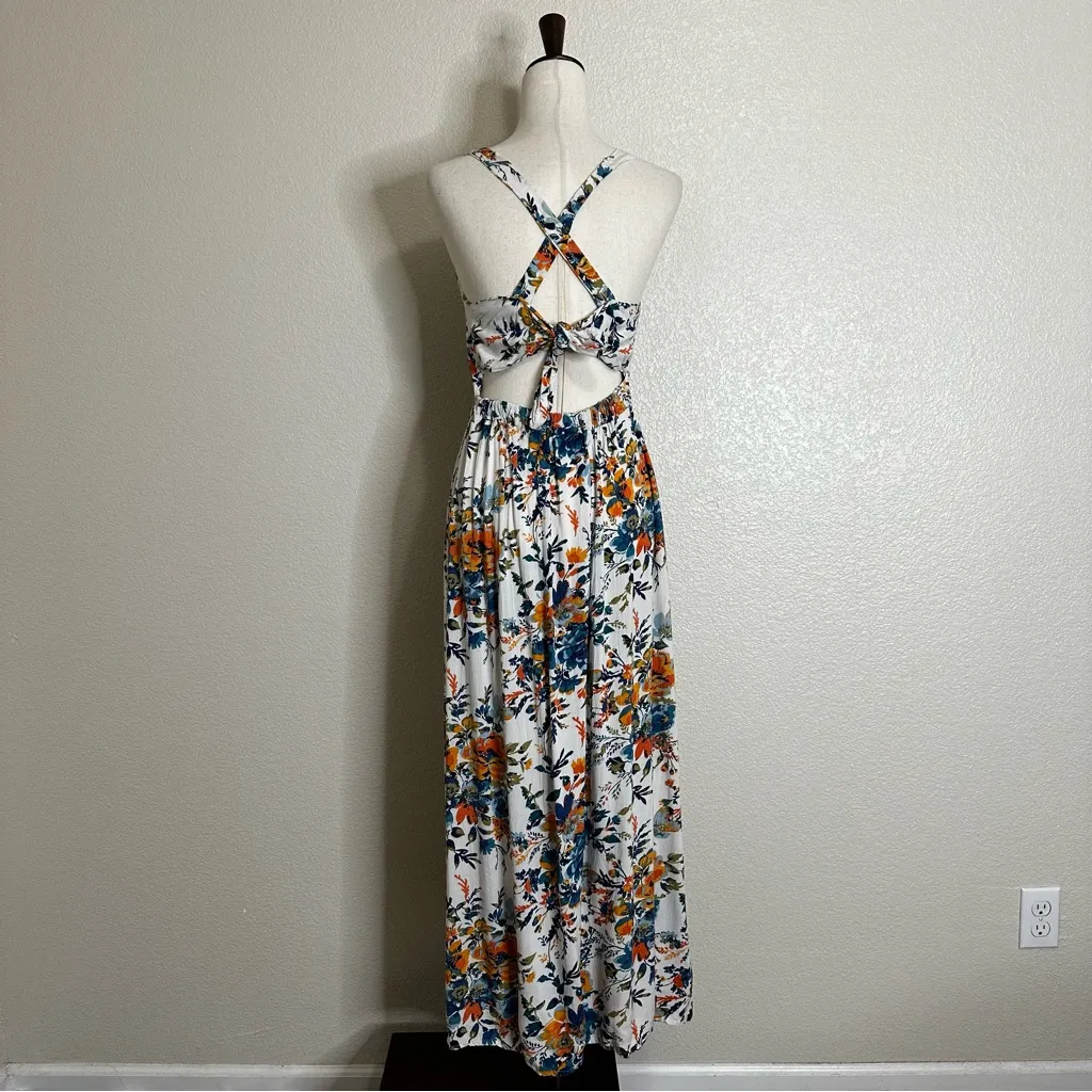 Angie Boho Floral Button Down Maxi Dress, Sz Small - Image 6