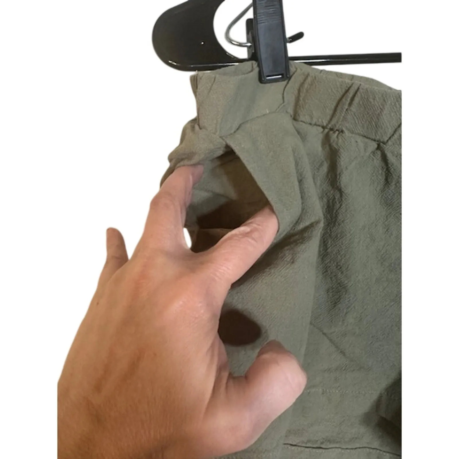 SHEIN Women’s Olive Green Drawstring Cotton Casual Lounge Running Shorts Sz Sm - Image 5