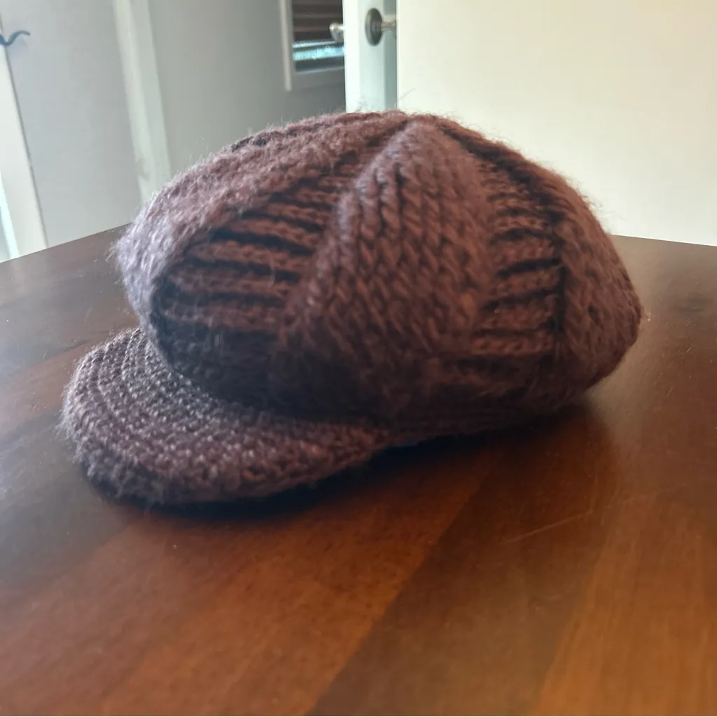 NWT Lucky Brand Newsboy Knitted Cap Brown Wool/poly  Blend One Size Unisex VTG - Image 2