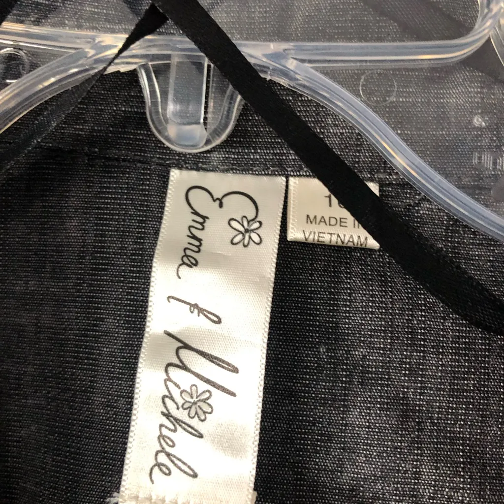 Emma & Michele Gray Puffed Sleeves Gathered Waist Shirt dress - Image 4