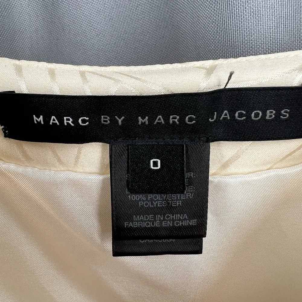 Marc By Marc Jacobs Dress Cream Silk Pleated Hem Sleeveless Romantic Boho Size 0 - Image 6