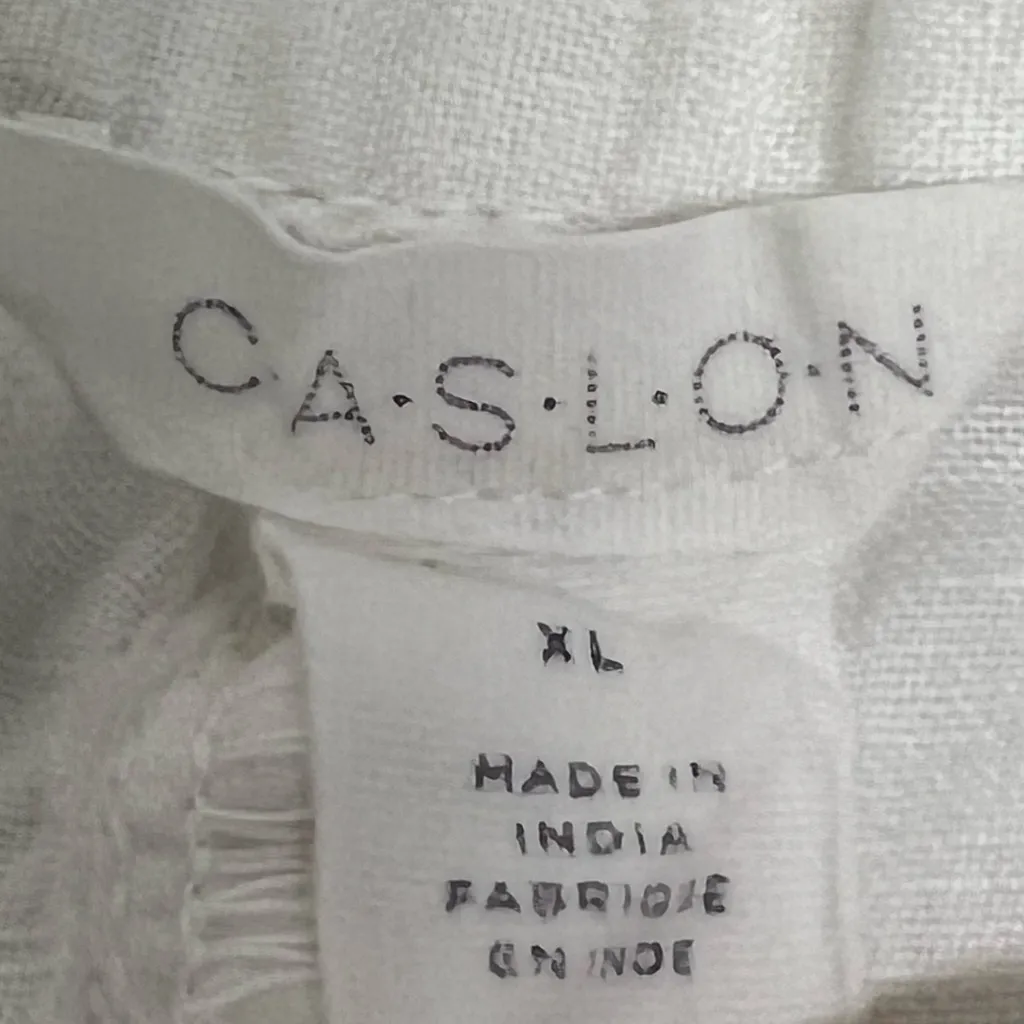 Caslon White Linen Drawstring Cropped Pants -  Size XL – VGUC - Image 6