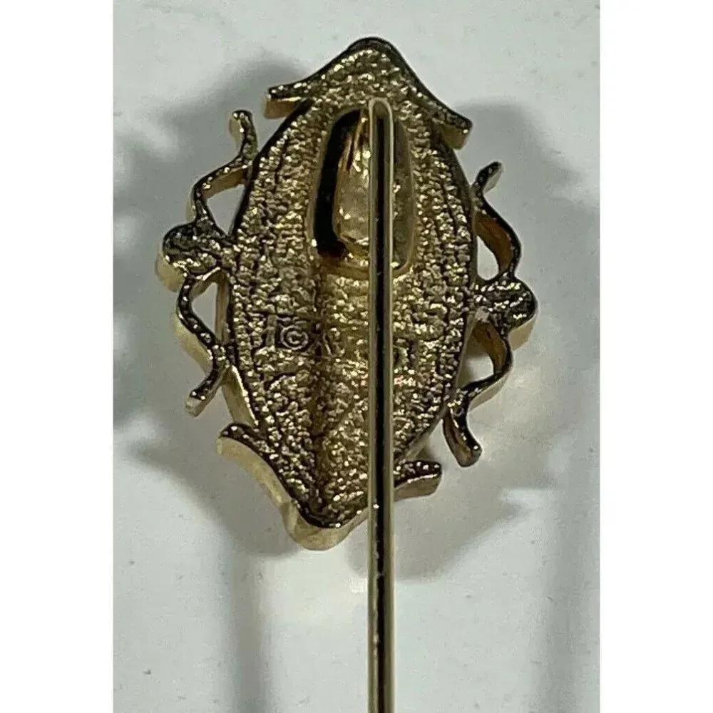 Vintage Victorian Avon Cameo Stick Pin‎ Brooch Goldtone Gold - Image 3