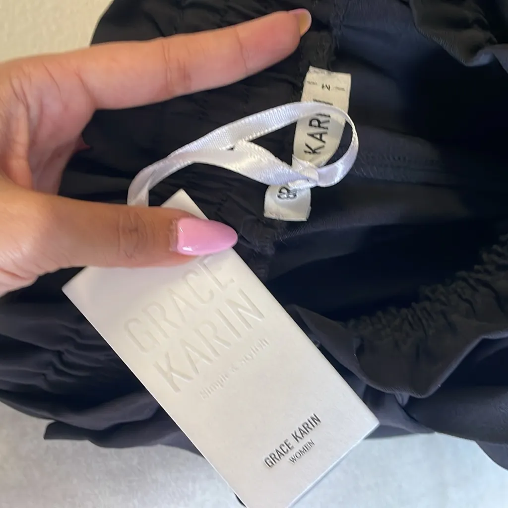 Grace Karin - Women's‎ Super-High Rise Tapered Ankle Pull-On Paperbag Pants - Image 8